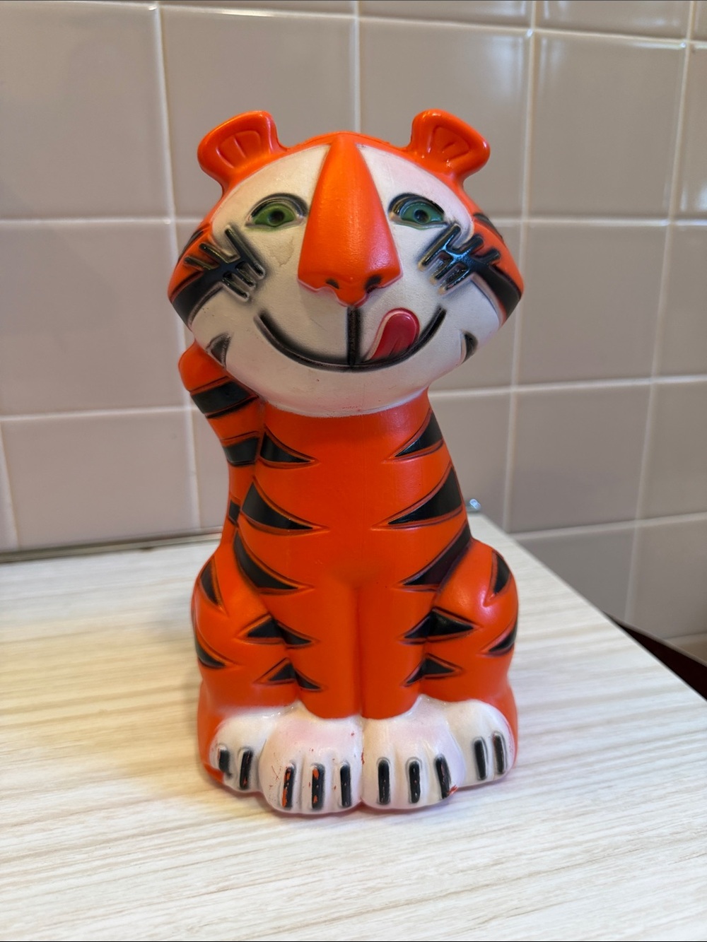 Vintage Cartoon Orange Tiger Figurine